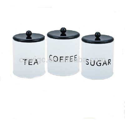 3 pcs household metal canister sets for /sugar/coffee/tea