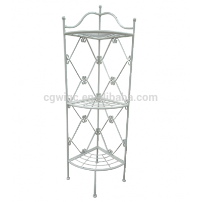 home&garden folding 3-tier metal flower pot shelf